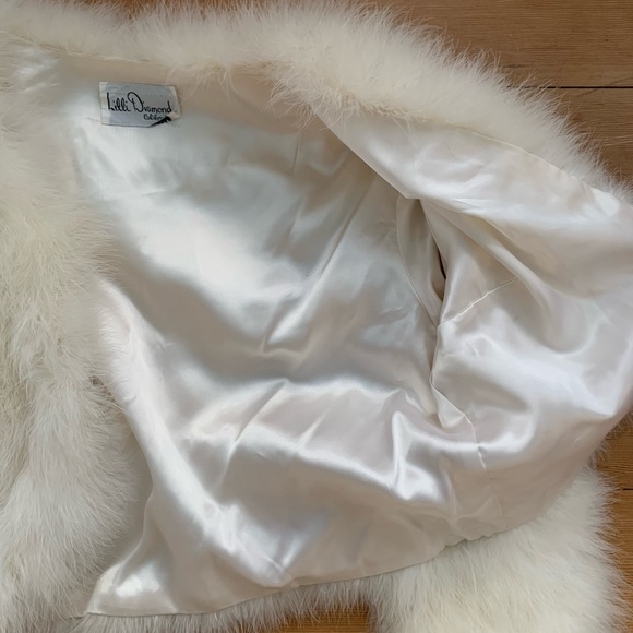 Vintage 70's Marabou Feather Cropped Jacket | Lilli Diamond Ostrich Feather Coat - Picture 10 of 10